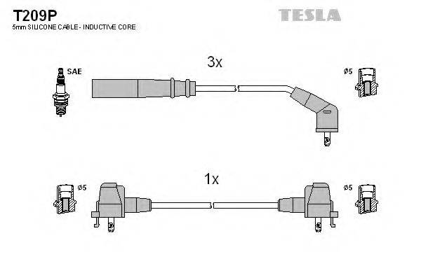 TESLA T209P Комплект дротів запалювання