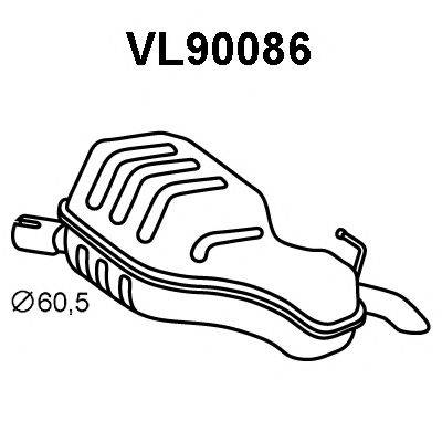 VENEPORTE VL90086 Глушник вихлопних газів кінцевий