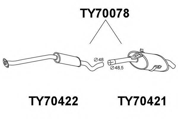 VENEPORTE TY70078 Глушник вихлопних газів кінцевий