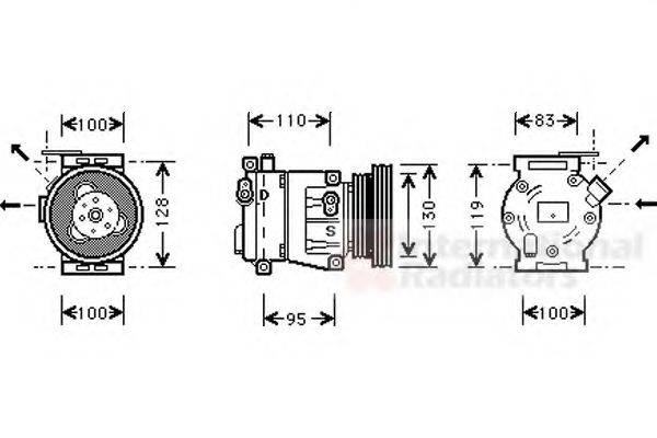 VAN WEZEL 1700K035 Компресор, кондиціонер