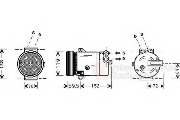 VAN WEZEL 3700K318 Компресор, кондиціонер