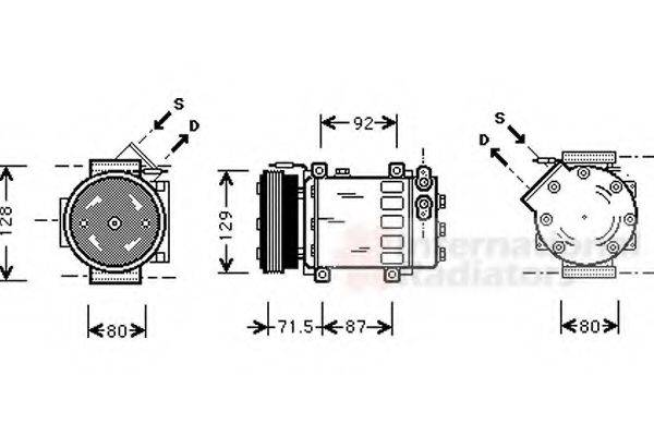 VAN WEZEL 4300K281 Компресор, кондиціонер