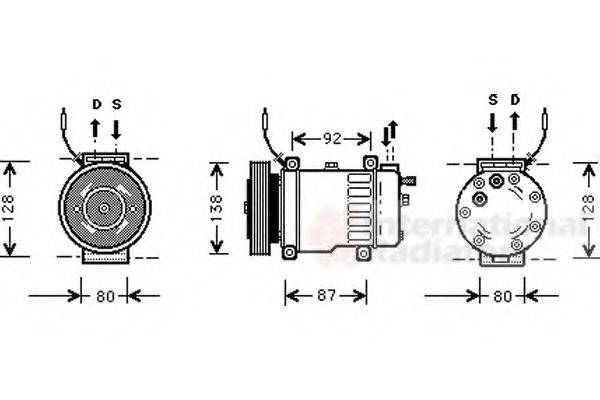 VAN WEZEL 4700K052 Компресор, кондиціонер