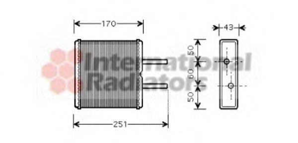 VAN WEZEL 83006046 Теплообмінник, опалення салону