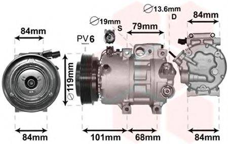 VAN WEZEL 8200K374 Компресор, кондиціонер