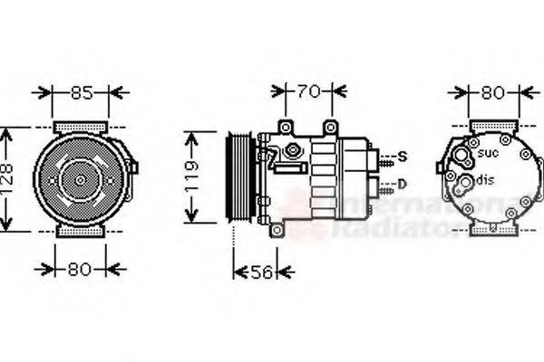 VAN WEZEL 0900K254 Компресор, кондиціонер