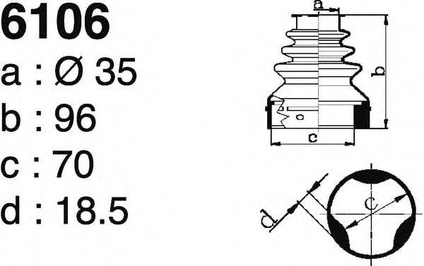 DEPA 6106 Комплект пильника, приводний вал