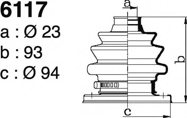 DEPA S6117 Комплект пильника, приводний вал