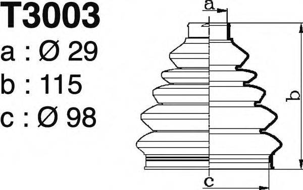 DEPA T3003 Комплект пильника, приводний вал