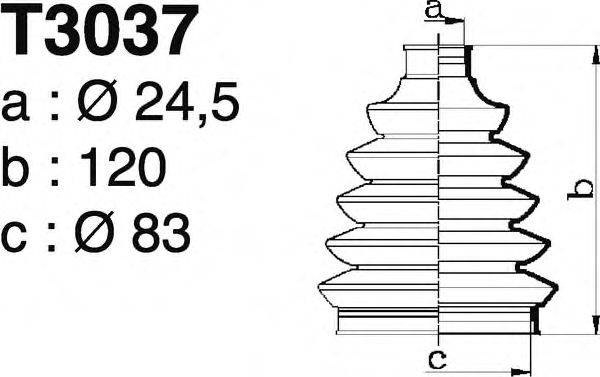 DEPA T3037 Комплект пильника, приводний вал