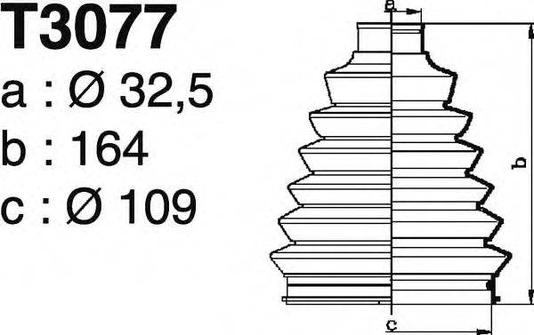 DEPA T3077 Комплект пильника, приводний вал