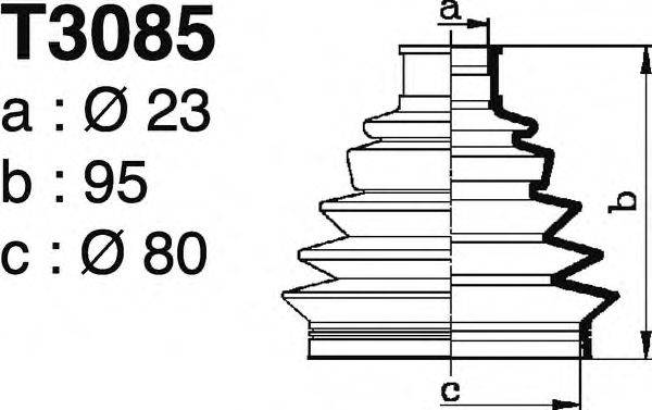 DEPA T3085 Комплект пильника, приводний вал