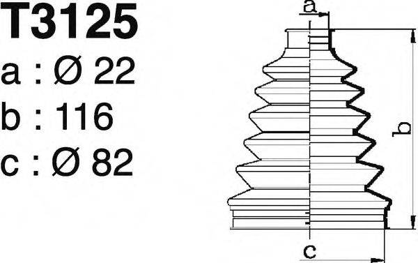 DEPA T3125 Комплект пильника, приводний вал