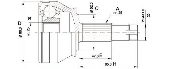 OPEN PARTS CVJ501410 Шарнірний комплект, приводний вал