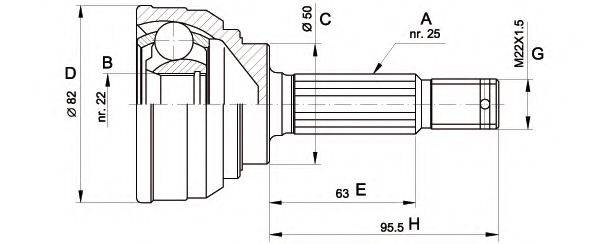 OPEN PARTS CVJ502210 Шарнірний комплект, приводний вал