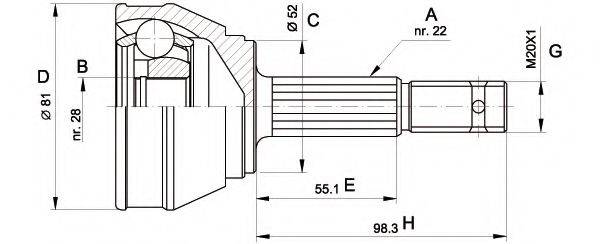 OPEN PARTS CVJ502510 Шарнірний комплект, приводний вал