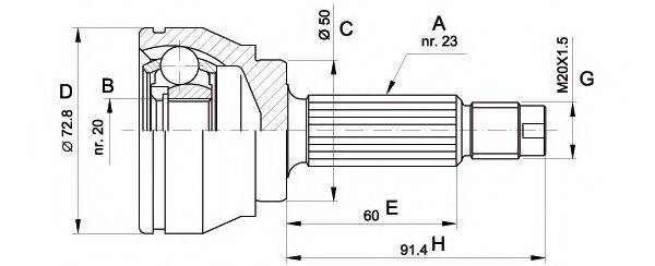 OPEN PARTS CVJ503310 Шарнірний комплект, приводний вал