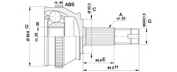 OPEN PARTS CVJ509210 Шарнірний комплект, приводний вал