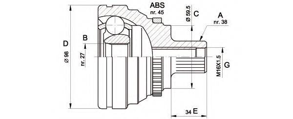 OPEN PARTS CVJ517410 Шарнірний комплект, приводний вал