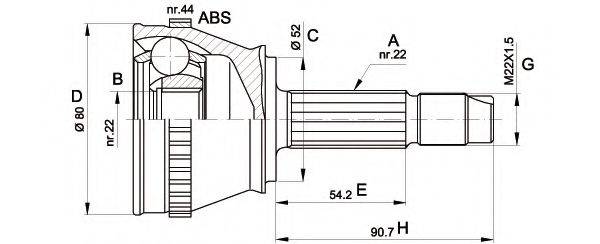 OPEN PARTS CVJ523010 Шарнірний комплект, приводний вал