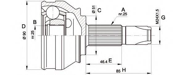 OPEN PARTS CVJ525210 Шарнірний комплект, приводний вал