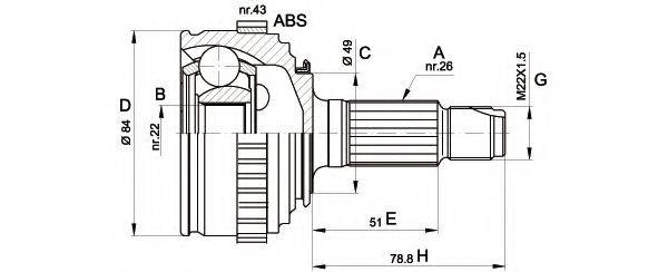 OPEN PARTS CVJ529810 Шарнірний комплект, приводний вал