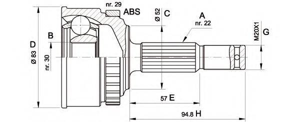 OPEN PARTS CVJ530310 Шарнірний комплект, приводний вал