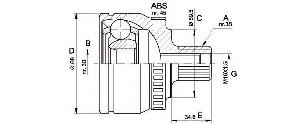 OPEN PARTS CVJ536410 Шарнірний комплект, приводний вал