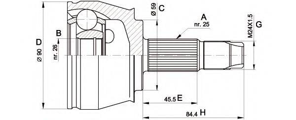 OPEN PARTS CVJ537510 Шарнірний комплект, приводний вал