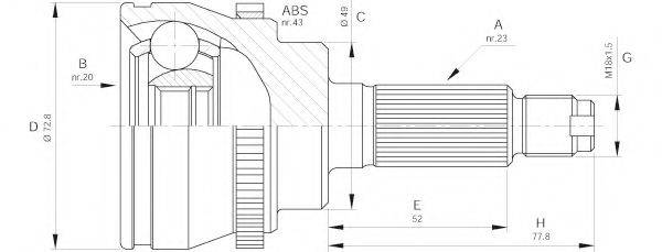 OPEN PARTS CVJ538110 Шарнірний комплект, приводний вал