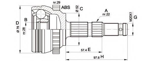 OPEN PARTS CVJ538710 Шарнірний комплект, приводний вал