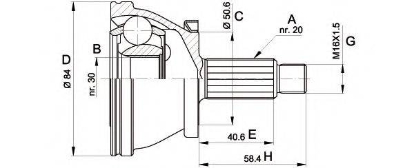 OPEN PARTS CVJ539010 Шарнірний комплект, приводний вал