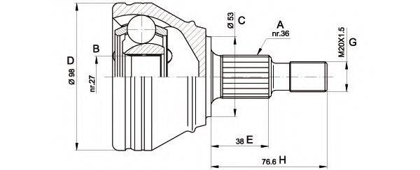 OPEN PARTS CVJ544210 Шарнірний комплект, приводний вал