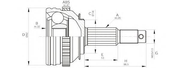 OPEN PARTS CVJ544710 Шарнірний комплект, приводний вал