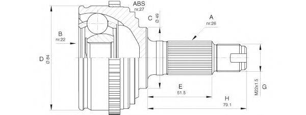 OPEN PARTS CVJ547510 Шарнірний комплект, приводний вал