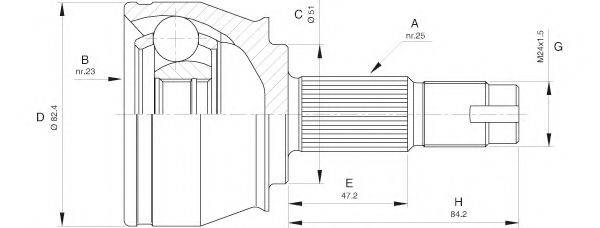 OPEN PARTS CVJ553210 Шарнірний комплект, приводний вал