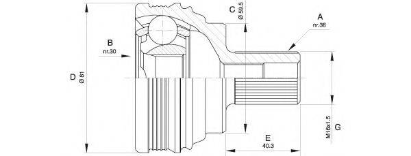 OPEN PARTS CVJ553810 Шарнірний комплект, приводний вал