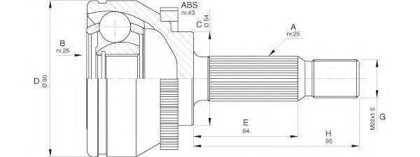 OPEN PARTS CVJ557510 Шарнірний комплект, приводний вал