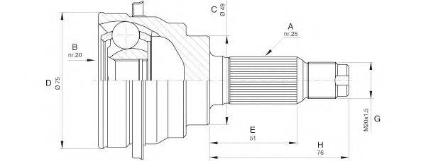 OPEN PARTS CVJ558510 Шарнірний комплект, приводний вал