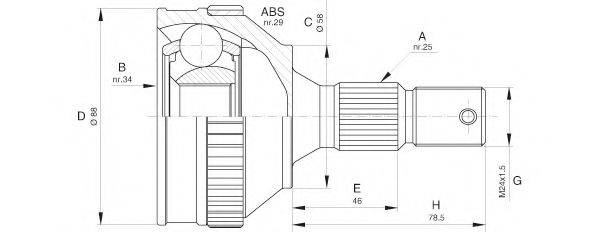 OPEN PARTS CVJ559210 Шарнірний комплект, приводний вал