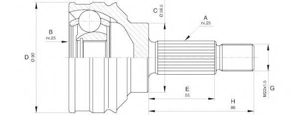 OPEN PARTS CVJ559910 Шарнірний комплект, приводний вал