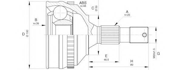 OPEN PARTS CVJ563510 Шарнірний комплект, приводний вал