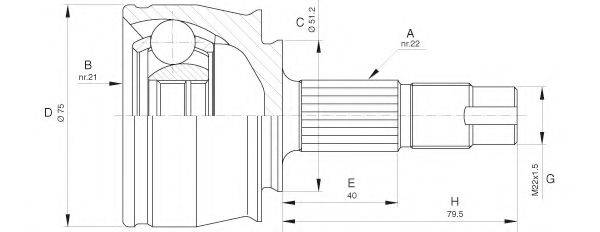 OPEN PARTS CVJ565210 Шарнірний комплект, приводний вал