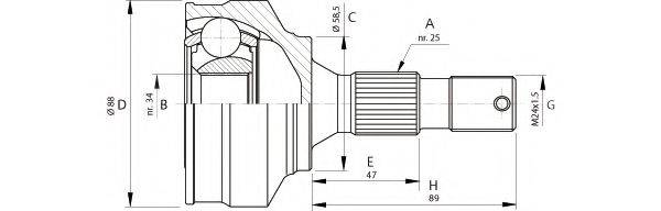 OPEN PARTS CVJ569010 Шарнірний комплект, приводний вал