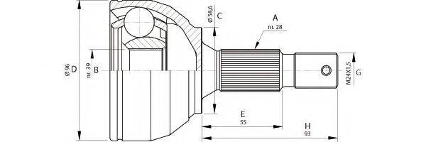 OPEN PARTS CVJ569510 Шарнірний комплект, приводний вал