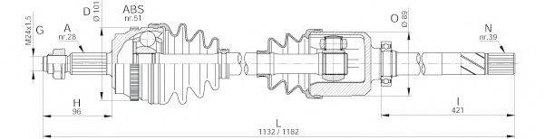 OPEN PARTS DRS626100 Приводний вал