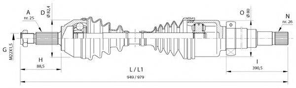 OPEN PARTS DRS637300 Приводний вал