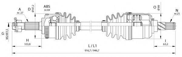 OPEN PARTS DRS637800 Приводний вал