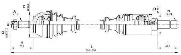 OPEN PARTS DRS638400 Приводний вал