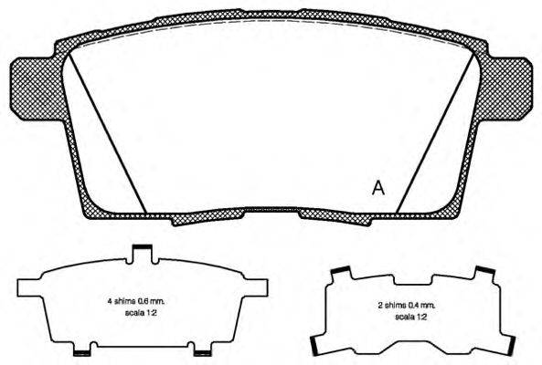 OPEN PARTS BPA126800 Комплект гальмівних колодок, дискове гальмо